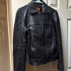 Tory Burch Black Leather Outerwear
